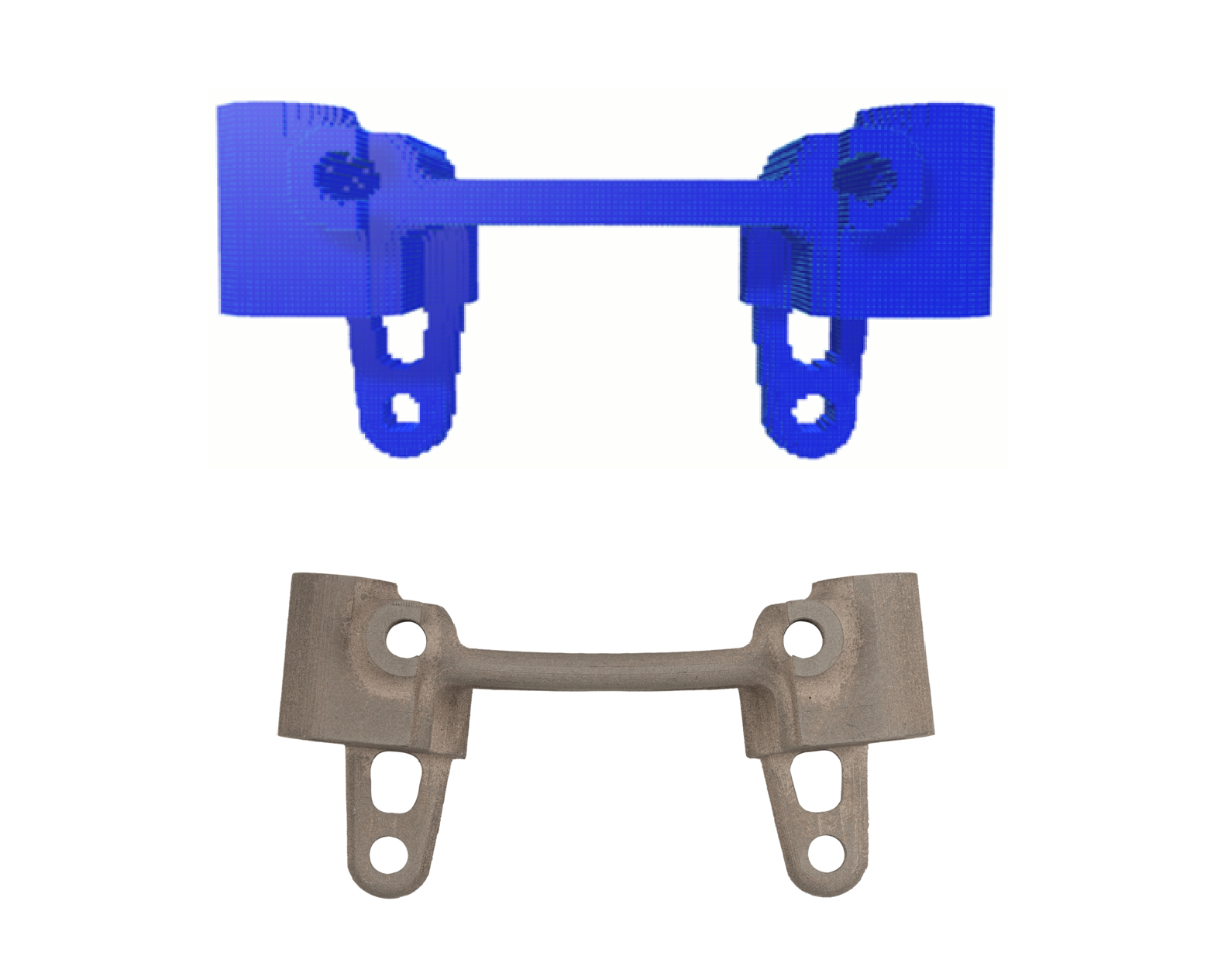 Warped bracket resulting from typical sintering